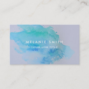 Moderna blått för splatter för vattenfärg för visitkort