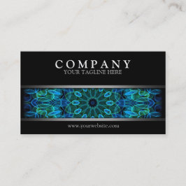 Moderna blått och grön GemsMandala Visitkort