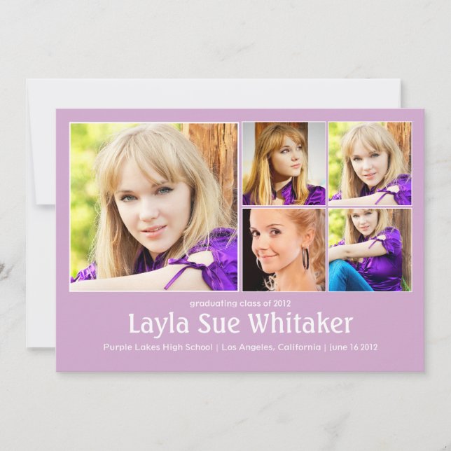 Moderna block i mauve examensannonser meddelande (Framsida)