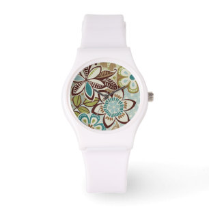 Moderna blom- designer armbandsur
