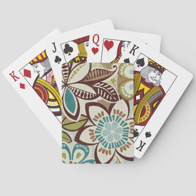 Moderna blom- designer casinokort (Baksidan)