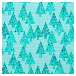 Moderna blommajulgranar - aqua & påfågel tyg