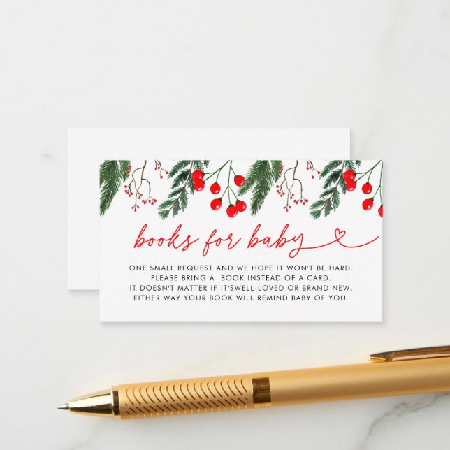 Moderna blommiga julbarnkalas-böcker för bebisar tilläggskort (Fram/Back In Situ)