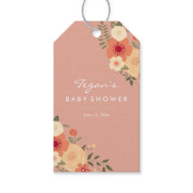 Moderna blommiga presentkort för baby shower med p
