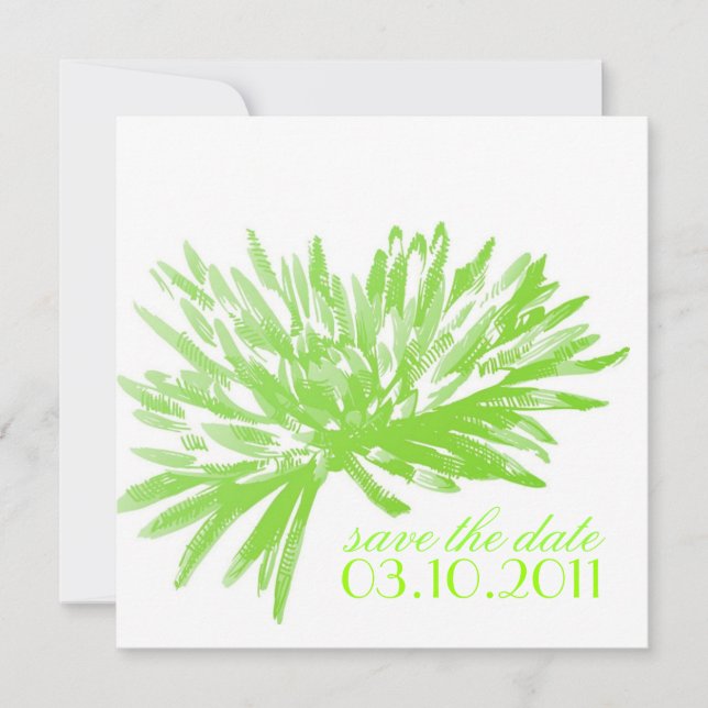 Moderna Blommiga Rädda Datum-kort Inbjudningar (Framsida)