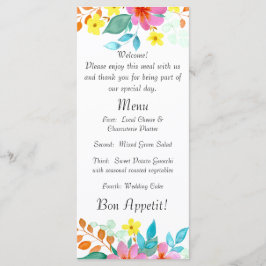 Moderna Blommigtar för vattenfärger i Ljusa färger Meny