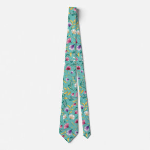 Moderna blommigtar med bohemiska vattenfärger3 slips