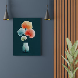 Moderna blommor | Akvarellhydrangeor (20x25 cm) Canvastryck
