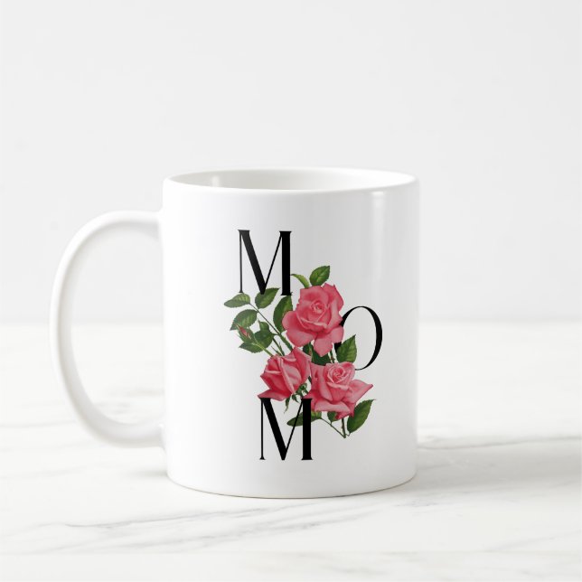 Moderna blommor för Mamma Rosa Blommigt Ro Kaffemugg (Vänster)