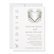 Moderna blommor med ett hjärta bröllop