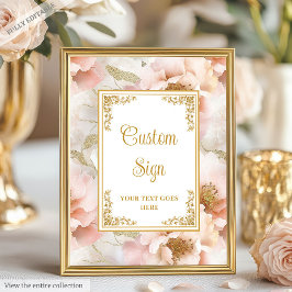 Moderna  blommor med guld accents anpassningsbar poster