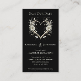 Moderna blommor med hjärtslitande datum- visitkort