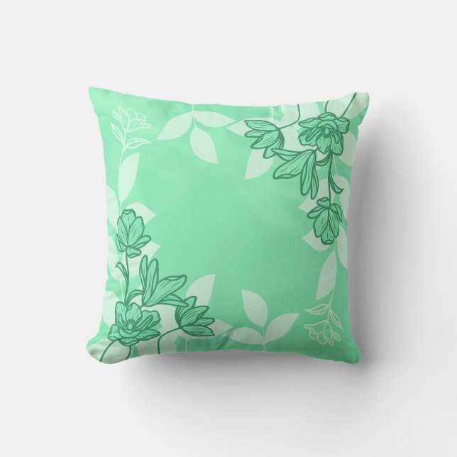 Moderna blommor och Löv Kudde (Framsida)