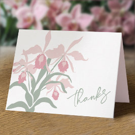 Moderna blomster Cattleya orkidé dammig rosa bröll Tack Kort