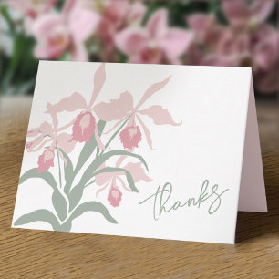 Moderna blomster Cattleya orkidé dammig rosa bröll Tack Kort
