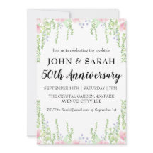 moderna blomstergästkort för 50-årsjubileum