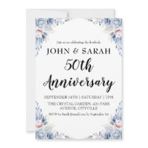 moderna blomstergästkort för 50-årsjubileum