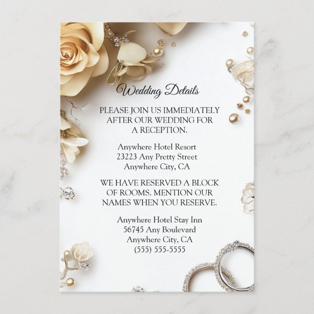 Moderna Boho Gyllene Rosor Vår Bröllopskort Tilläggskort (Framsida)