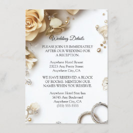 Moderna Boho Gyllene Rosor Vår Bröllopskort Tilläggskort