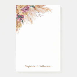 Moderna Boho Watercolor Pampas Gräs Post-It-Notes Post-it Block