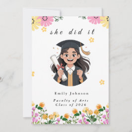 Moderna Bokeh-ljus examensinbjudan Inbjudningar