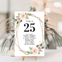 moderna bordsnummer för blommigt