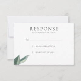 Moderna Botaniska Blad Bröllopsvar OSA Kort