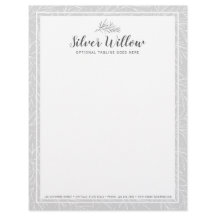 Moderna botaniska blad grenar Silver minimalistisk