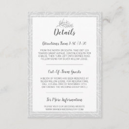 Moderna botaniska blad Silverdetaljer / Instruktio Tilläggskort