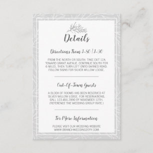 Moderna botaniska blad Silverdetaljer / Instruktio Tilläggskort