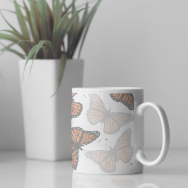 Moderna botaniska fjärilar kaffemugg
