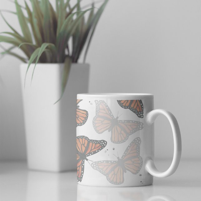 Moderna botaniska fjärilar kaffemugg (Simple butterfly coffee mug
)