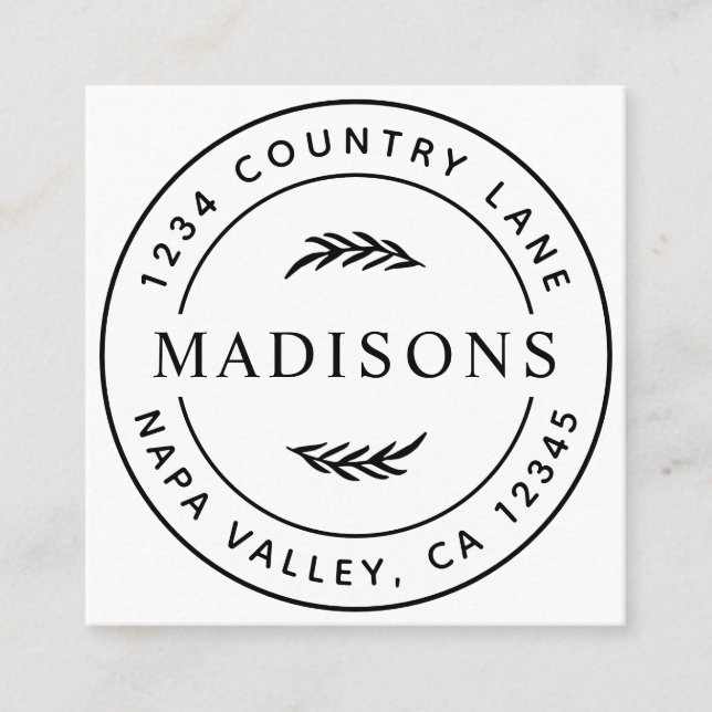 Moderna botaniska Löv  Fyrkantigt Visitkort (Framsida)