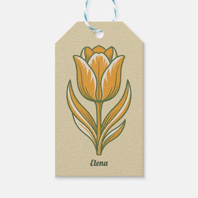 Moderna botaniska påskhälsningar presentetikett (Framsidan)