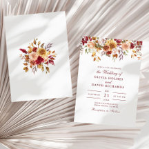 Moderna Brända Orange Terrakotta Vildblommor Bröll