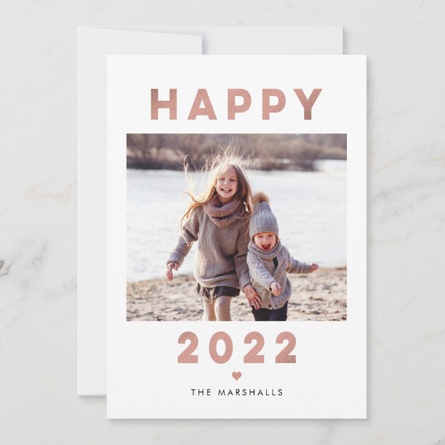  Moderna brev Gott nytt år 2022 Foto-kort  Julkort (Framsida)