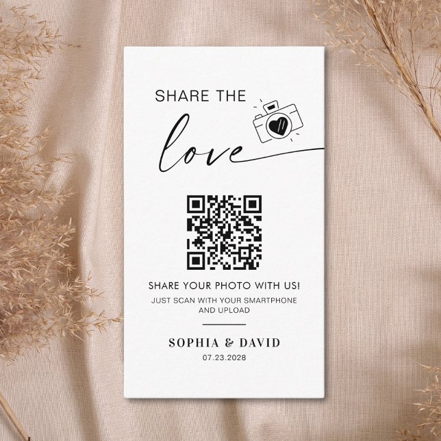 Moderna bröllopsfoton Dela kärleken QR-kod Tilläggskort (Skapare uppladdad)