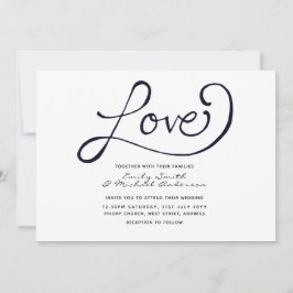 Moderna Bröllopsinbjudningar - Enkelt svart vitt Inbjudningar