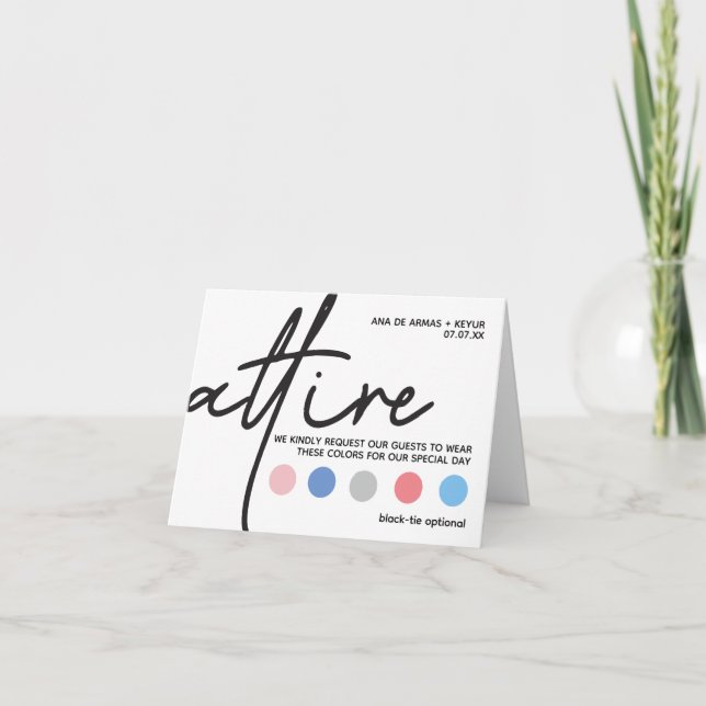 Moderna Bröllopskläder Klädkodskort Inbjudan (Framsida)