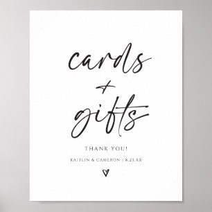 Moderna bröllopskort & presentkort tecken minimali poster