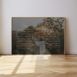 Moderna bröllopslöften med anpassade namn & foto poster