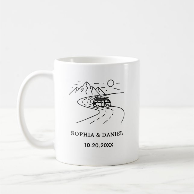 Moderna bröllopspresenter för par, Förlovningspres Kaffemugg (Vänster)
