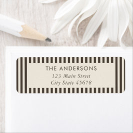 Moderna bruna randiga returadressetiketter returadress etikett