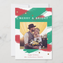 Moderna Brushstrokes och Guld | Julfoto Julkort