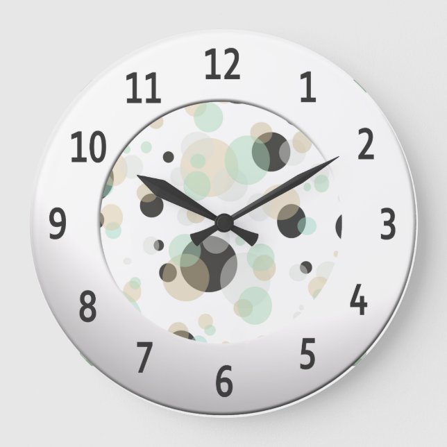 Moderna bubblor med shiny Metallic Digits Circle Stor Klocka (Framsida)