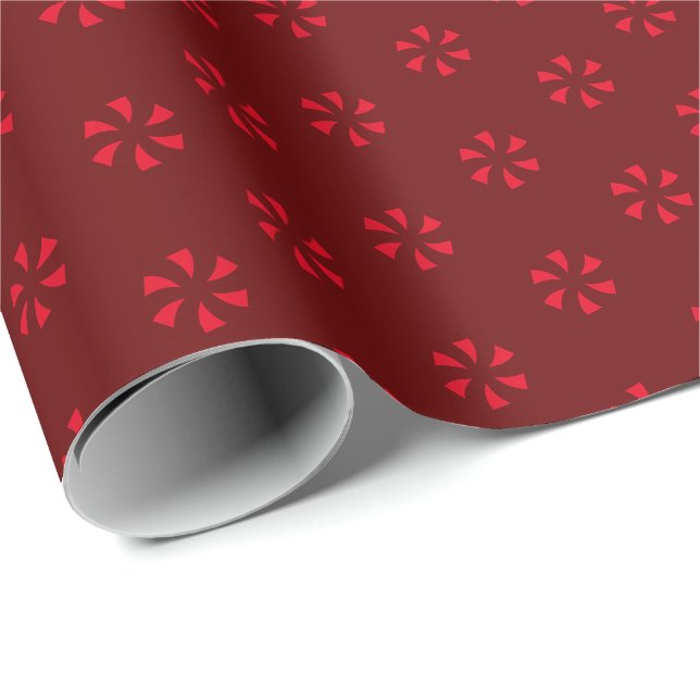 Moderna burgunder vinblommor snöflingor presentpapper (Rullad Hörn)