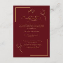 Moderna Burgundy-monogram- bröllopsdetaljer