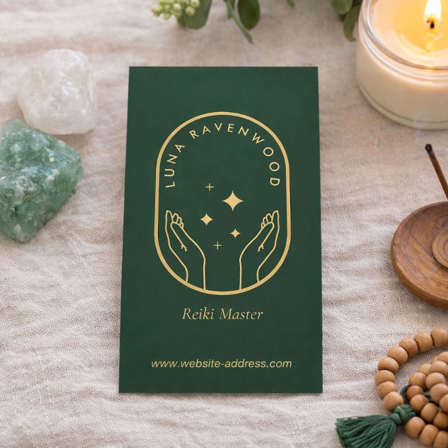 Moderna Celestial Reiki Mästarens Läkningshänder G Visitkort (Skapare uppladdad)
