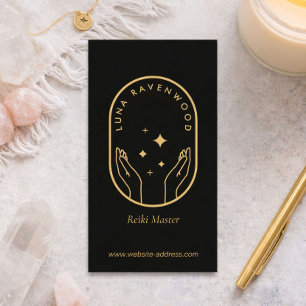 Moderna Celestiala Reiki-utövares Läkande händer Visitkort