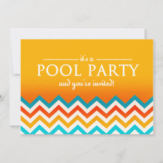Moderna Chevron-poolparty-inbjudningar Inbjudningar